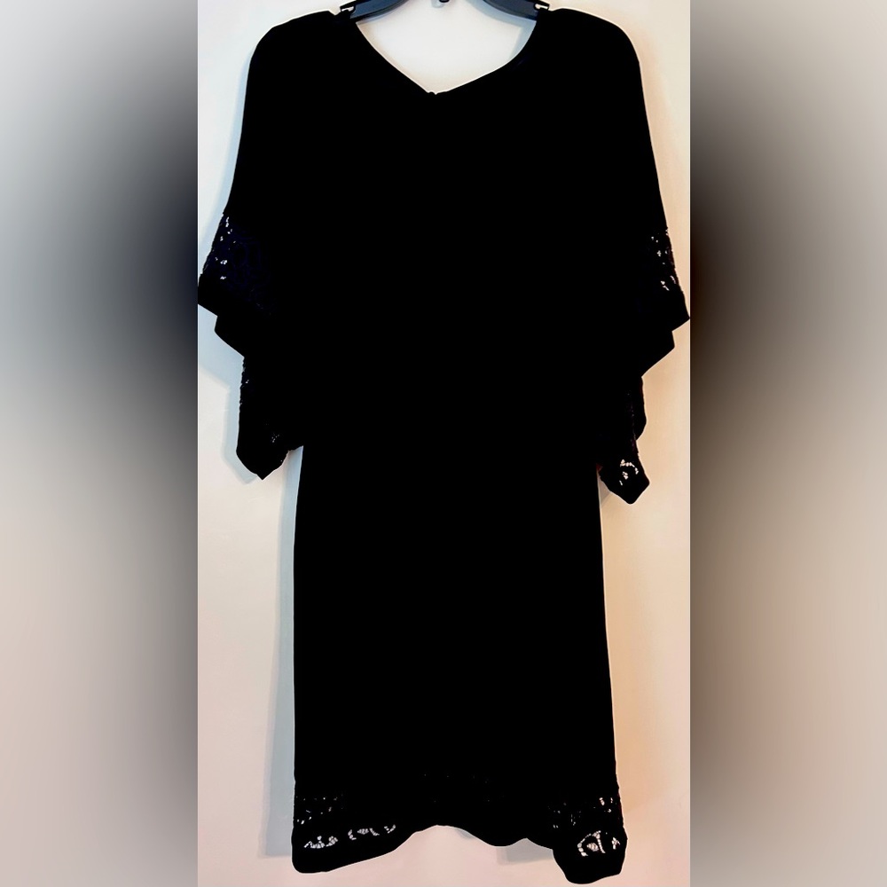 Jessica Howard Little Black Dress with Lace Details